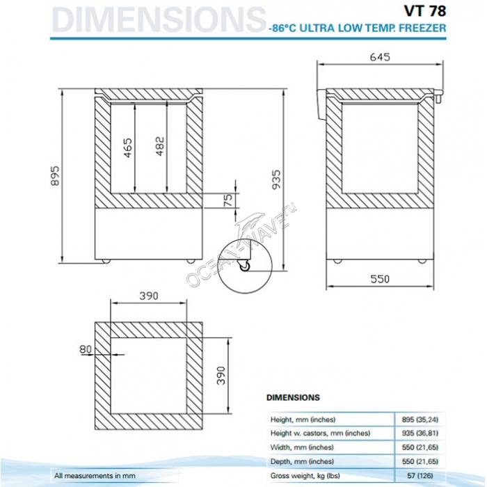 Ларь морозильный низкотемпературный Vestfrost VT 078 (-86C) - купить в интернет-магазине OCEAN-WAVE.ru